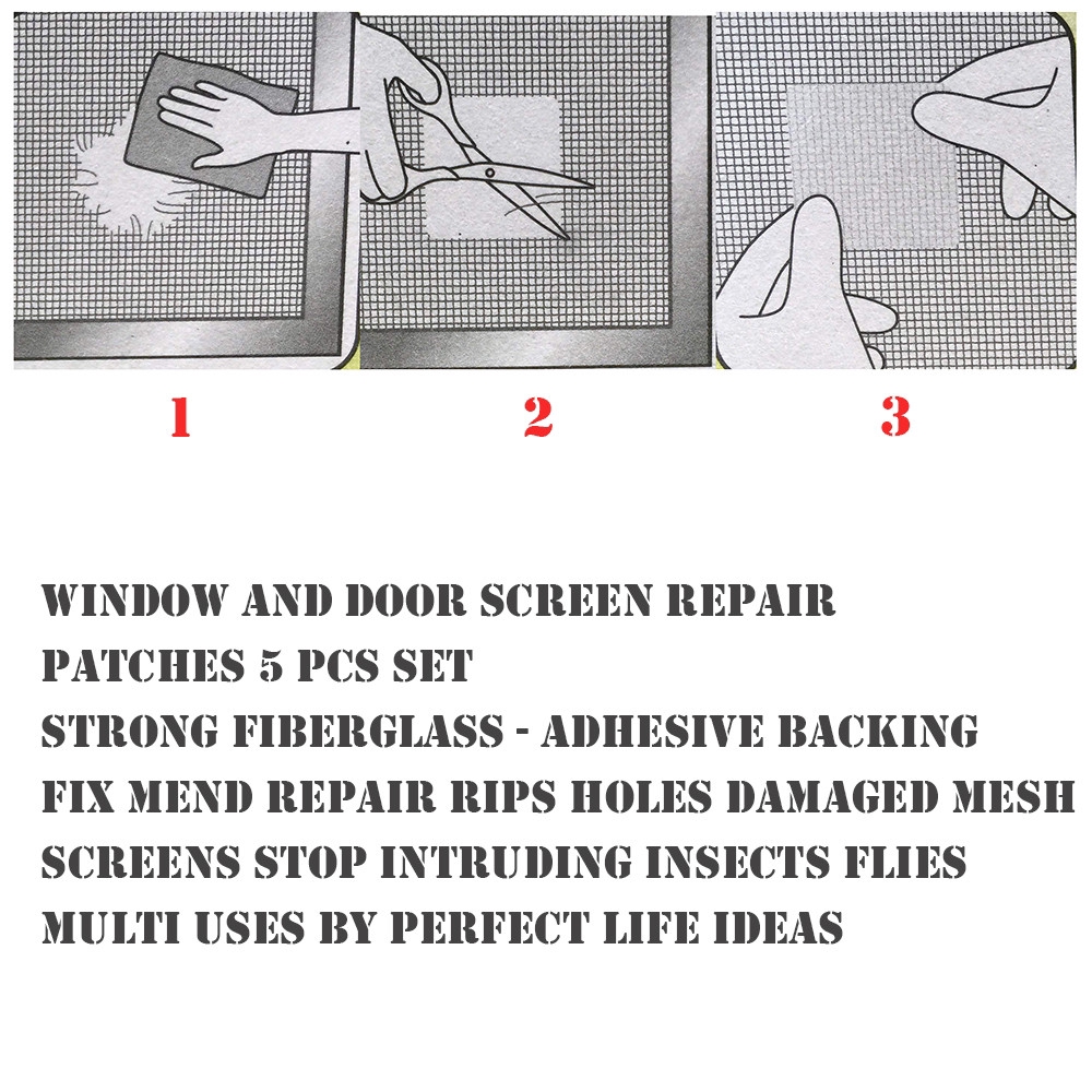 3Pcs/Set Window Curtain Netting Fix Self-Adhesive Patch,Repair Broken Holes Sticker Mesh Sticker