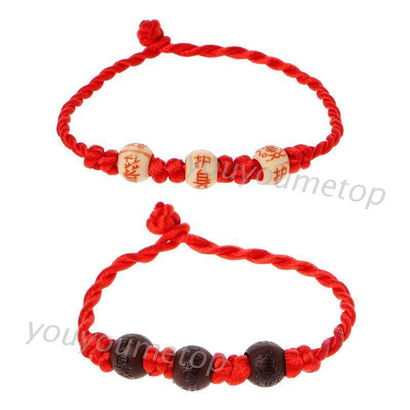 Vòng Tay Bện Dây Đỏ May Mắn Thời Trang