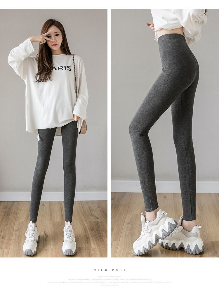 Quần legging dài màu trơn lưng cao cho nữ | BigBuy360 - bigbuy360.vn