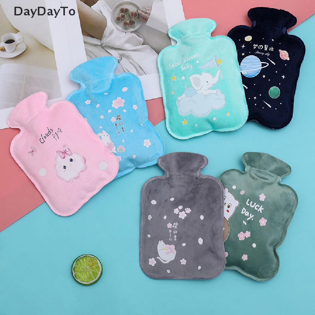 Túi Đựng Bình Nước Nóng Giữ Ấm Bằng Vải Cashmere Phối Lông Cừu Dễ Thương