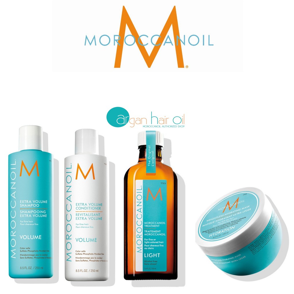 Chính hãng  Combo Moroccanoil ( gội xả tăng phồng, tinh dầu Light và mặt nạ dưỡng ẩm siêu nhẹ)