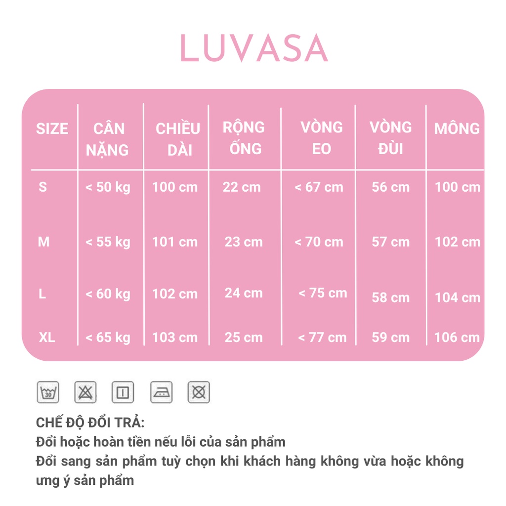 Quần jean nữ ống rộng suông lưng cao bigsize đẹp Luvasa QJ001 | BigBuy360 - bigbuy360.vn