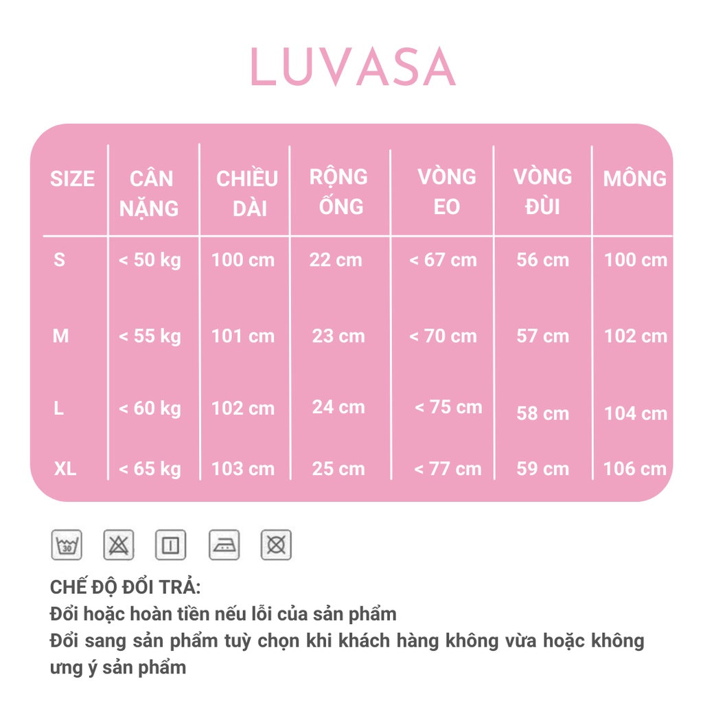 Quần jean nữ ống rộng suông lưng cao bigsize đẹp Luvasa QJ001 | WebRaoVat - webraovat.net.vn