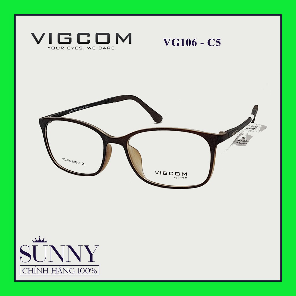 Gọng kính thời trang VIGCOM VG106 chính hãng, thiết kế dễ đeo bảo vệ mắt