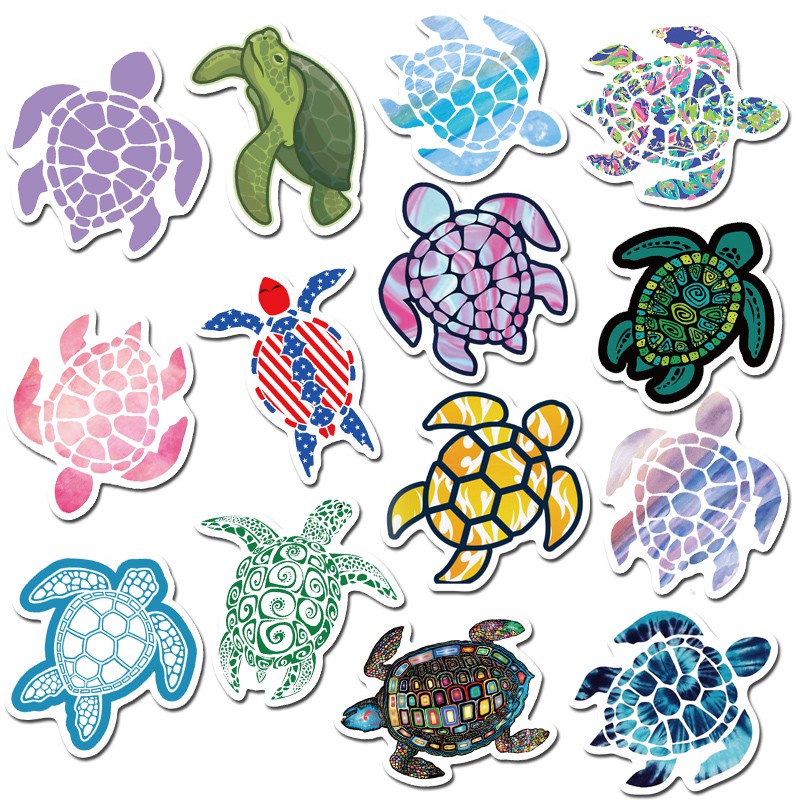 Sticker/ Hình dán Rùa Biển dùng trang trí sổ tay, điện thoại, laptop...