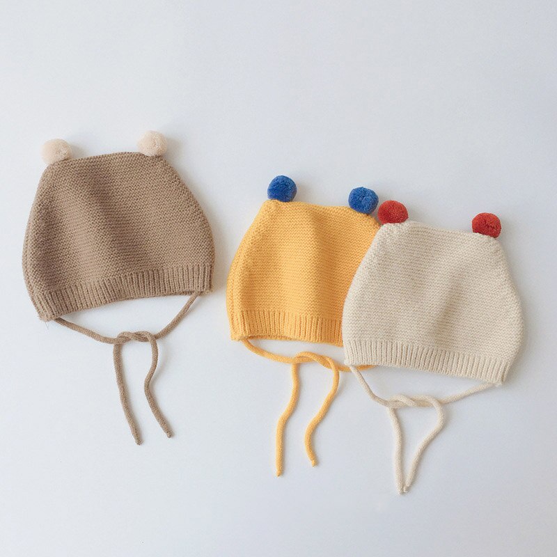 Mũ Len Beanie Màu Sắc Dễ Thương Cho Bé