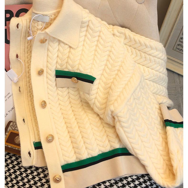🌻 áo croptop tay dài  cardigan Xiaoxiang Áo Khoác Cardigan Dệt Kim Phong Cách Thời Trang Mùa Thu 2022 Dành Cho Nữ