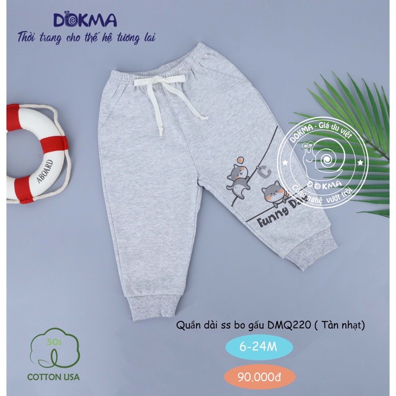 Quần dài bo gấu bé trai/gái Dokma (Sz 6-24m)