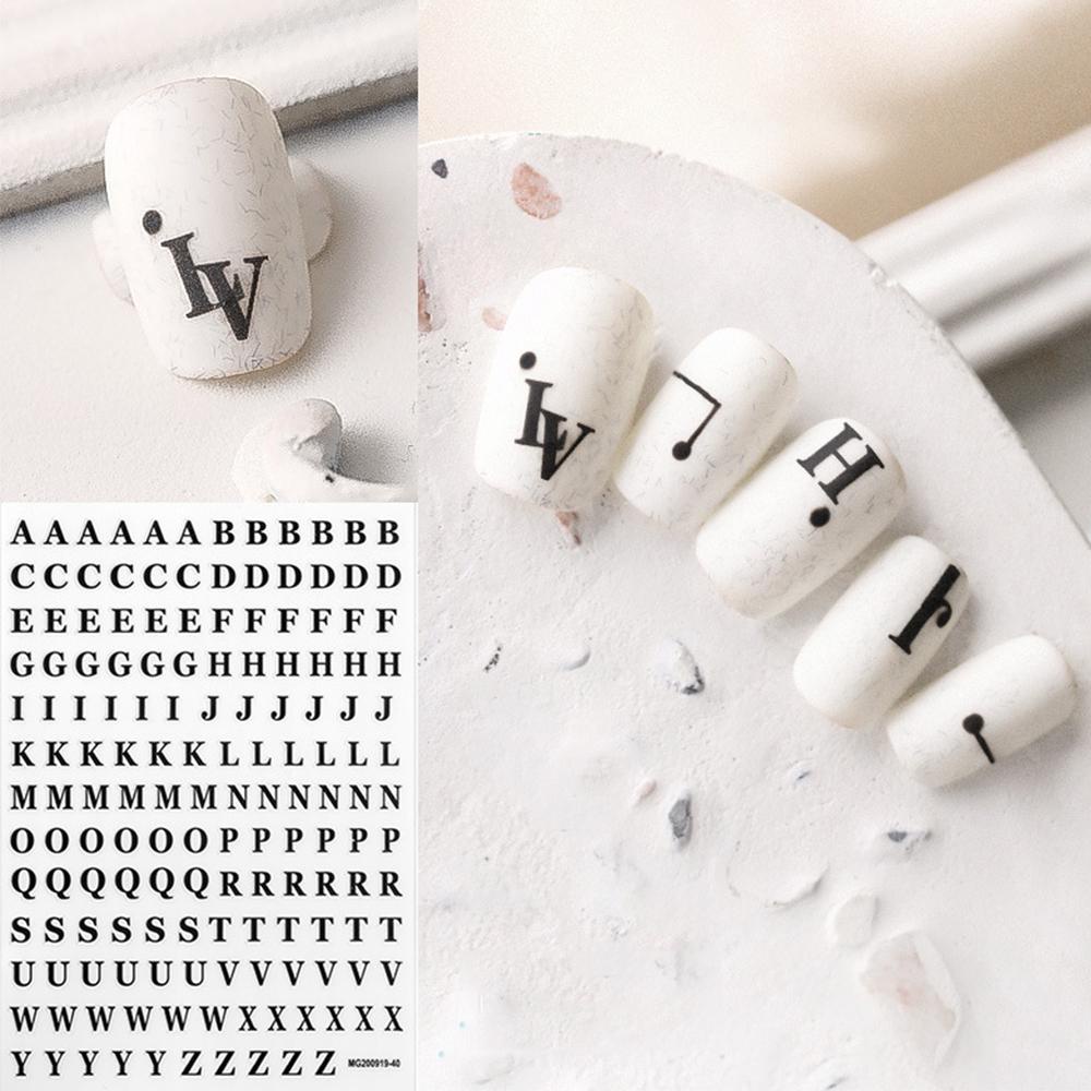 AROMA Miếng Dán Trang Trí Móng Tay 3D DIY Hình Chữ Cái Tiếng Anh Độc Đáo