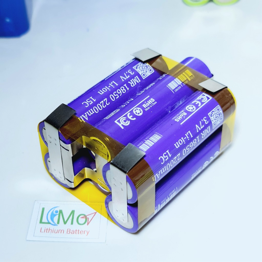 Khối pin máy khoan Ryobi Cids 4400mah đóng sẵn, dòng xả khối pin cao 40A-60A chưa có mạch bảo vệ Lithium 3S