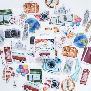 Sticker hộp - Travel Background