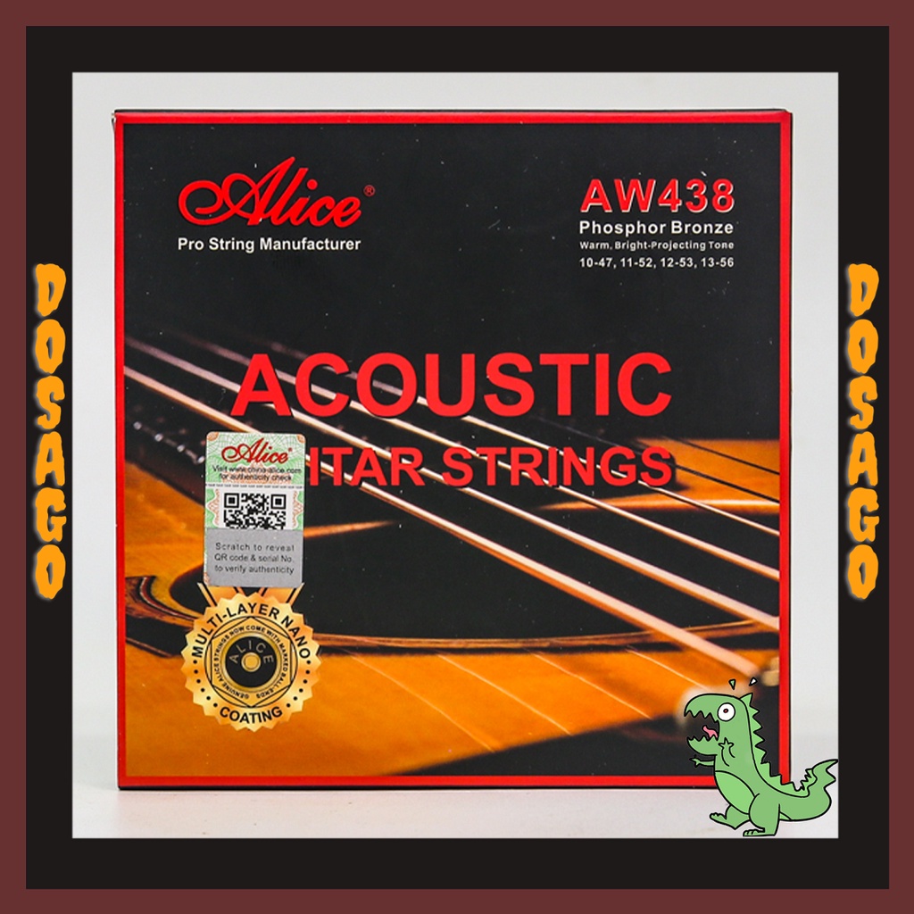 CHÍNH HÃNG - Dây đàn Cao cấp Alice AW438 Acoustic phủ nano 438