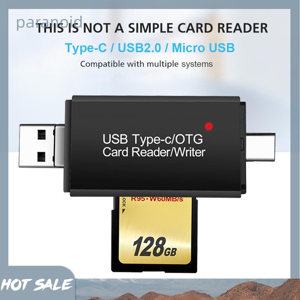 Đầu Đọc Thẻ Nhớ 3 Trong 1 Type-C USB Micro OTG | BigBuy360 - bigbuy360.vn