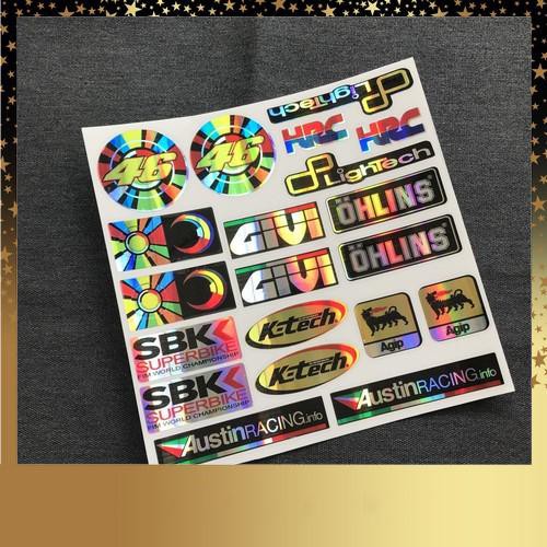 [CỰC RẺ] BỘ TEM CROM NHIỀU STICKER, LOGO MẪU GIVI, SBK CỰC CHẤT