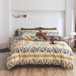 (Nhiều mẫu) Bộ vỏ chăn ga gối - Cotton Living hoạ tiết kẻ