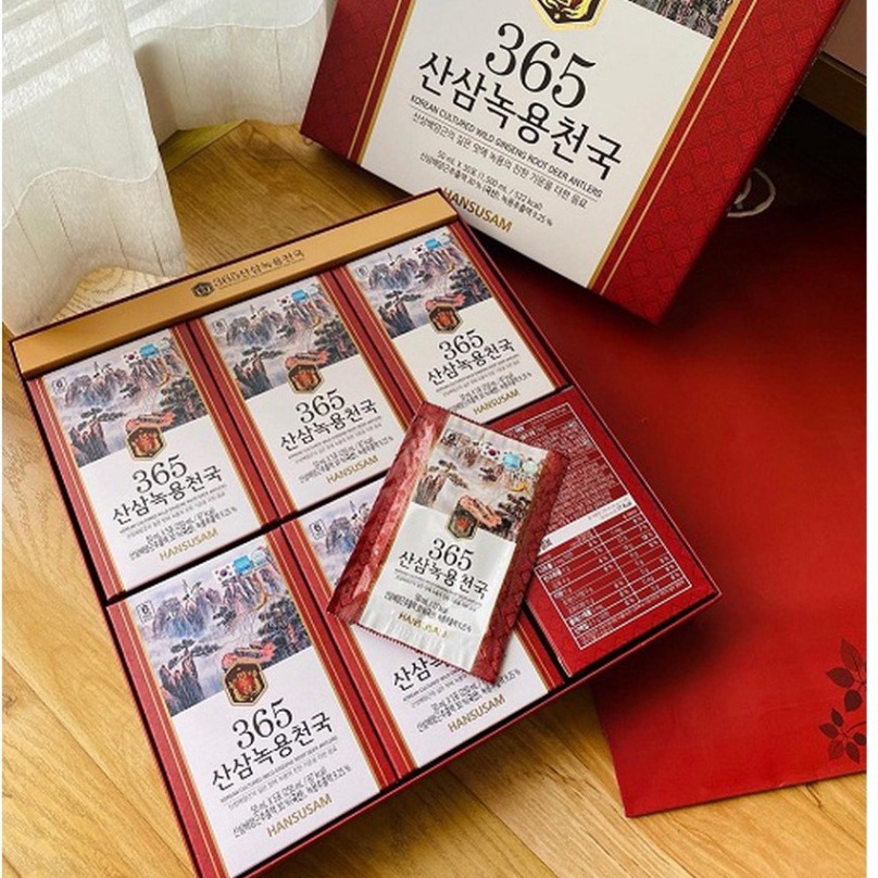 Nước Uống Chiết Xuất Hồng Sâm Núi Nhung Hươu Hàn Quốc Hansusam 365 ( 30 gói x 50 ml )