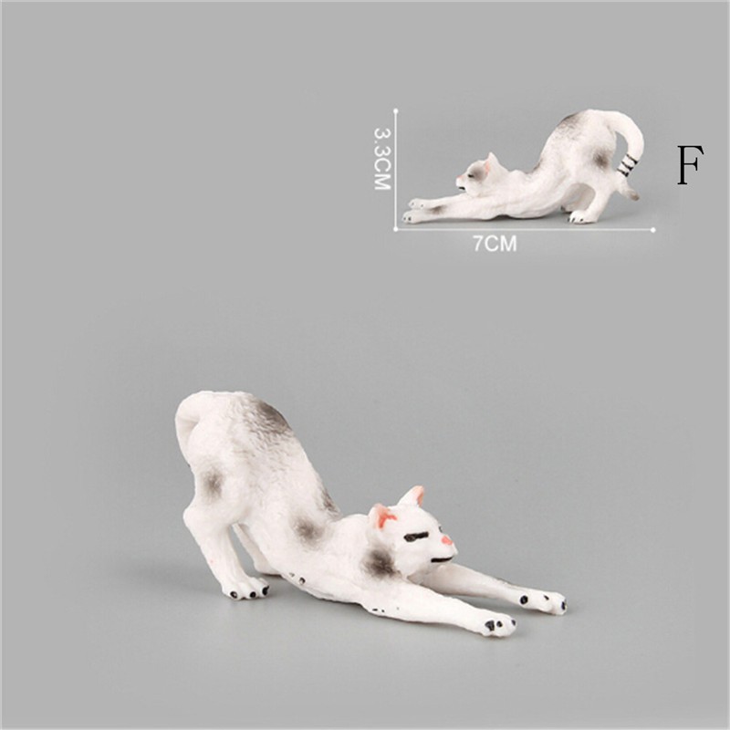 ღBLIღ Farm Simulation Mini Cat Animal Model Plastic Figures Decoration Kids Gift Toy [FS]