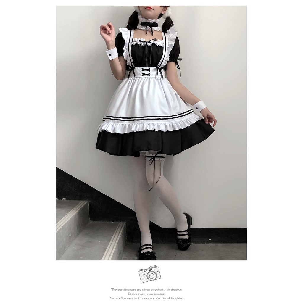 Trang phục cosplay Maid M024/ hóa trang hầu gái/ halloween/ lễ hội trắng hồng đỏ dễ thương dày dặn | BigBuy360 - bigbuy360.vn