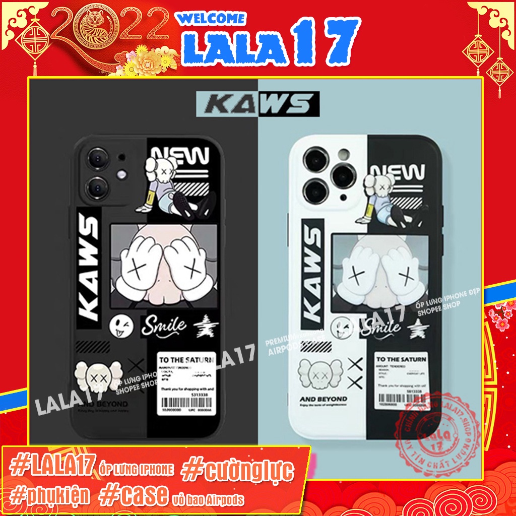 Ốp lưng iphone in hình KAWS viền vuông Đẹp Độc đáo 6/6plus/6s/6splus/7/7plus/8/8plus/x/xs/11/12/pro/max/plus/promax