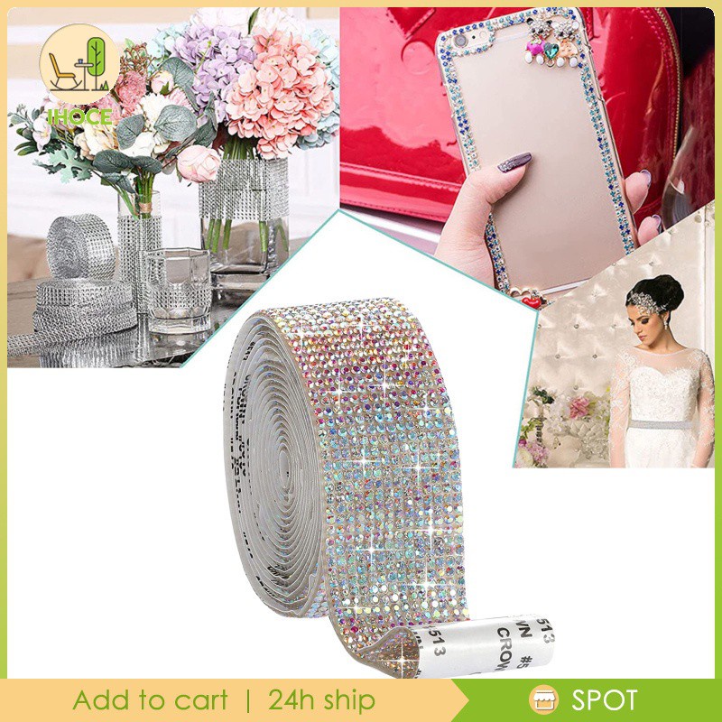 ✨Hàng sẵn sàng✨Cuộn Dây Ruy Băng Đính Đá Kim Cương Tự Dính 1.4cm Dùng Làm Đồ Thủ Công Diy