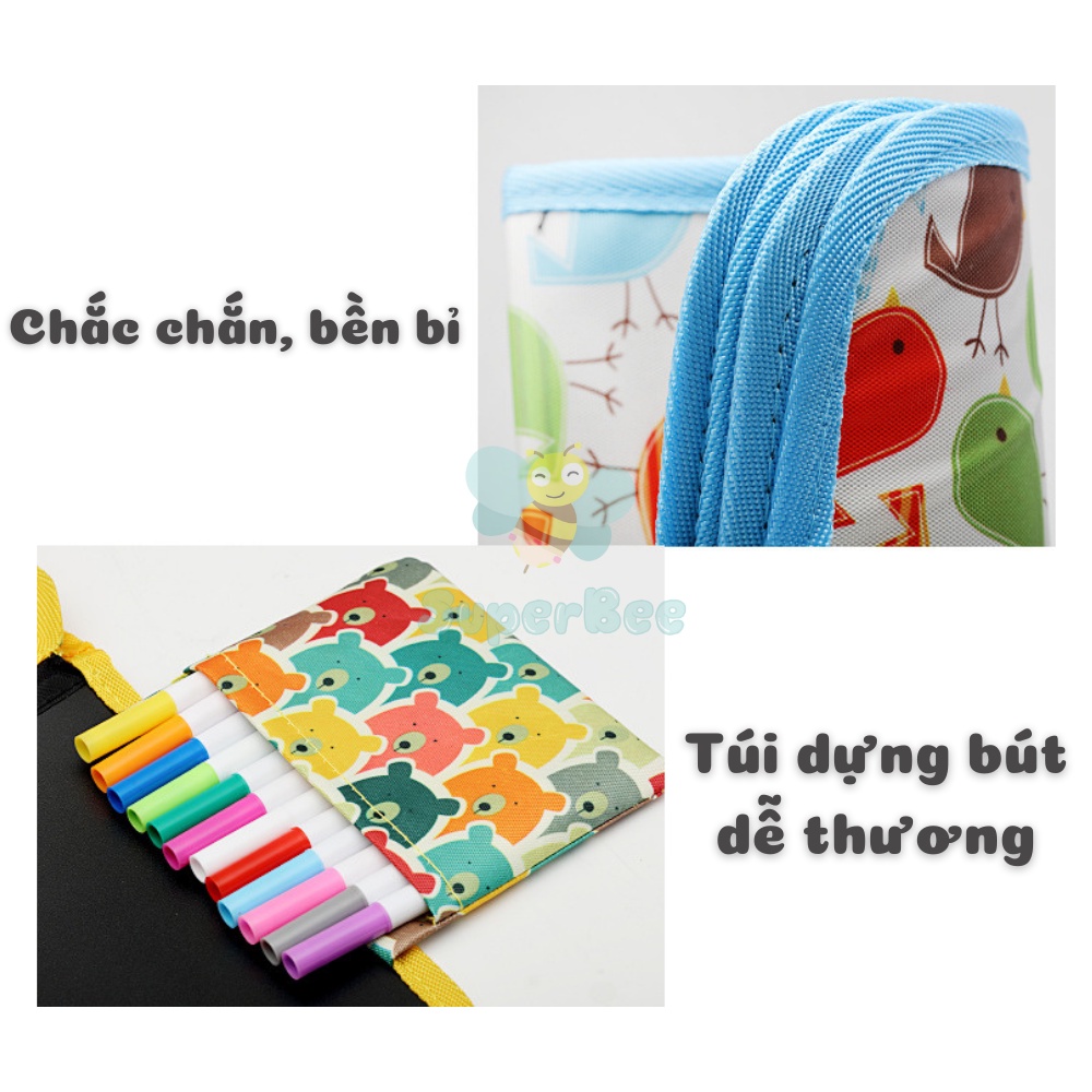 Sách Vẽ Cho Bé Xóa Được, Kèm 12 Cây Bút Màu Nước, Sách Tập Vẽ Mỹ Thuật SuperBee Cho Bé, An Toàn Sức Khỏe