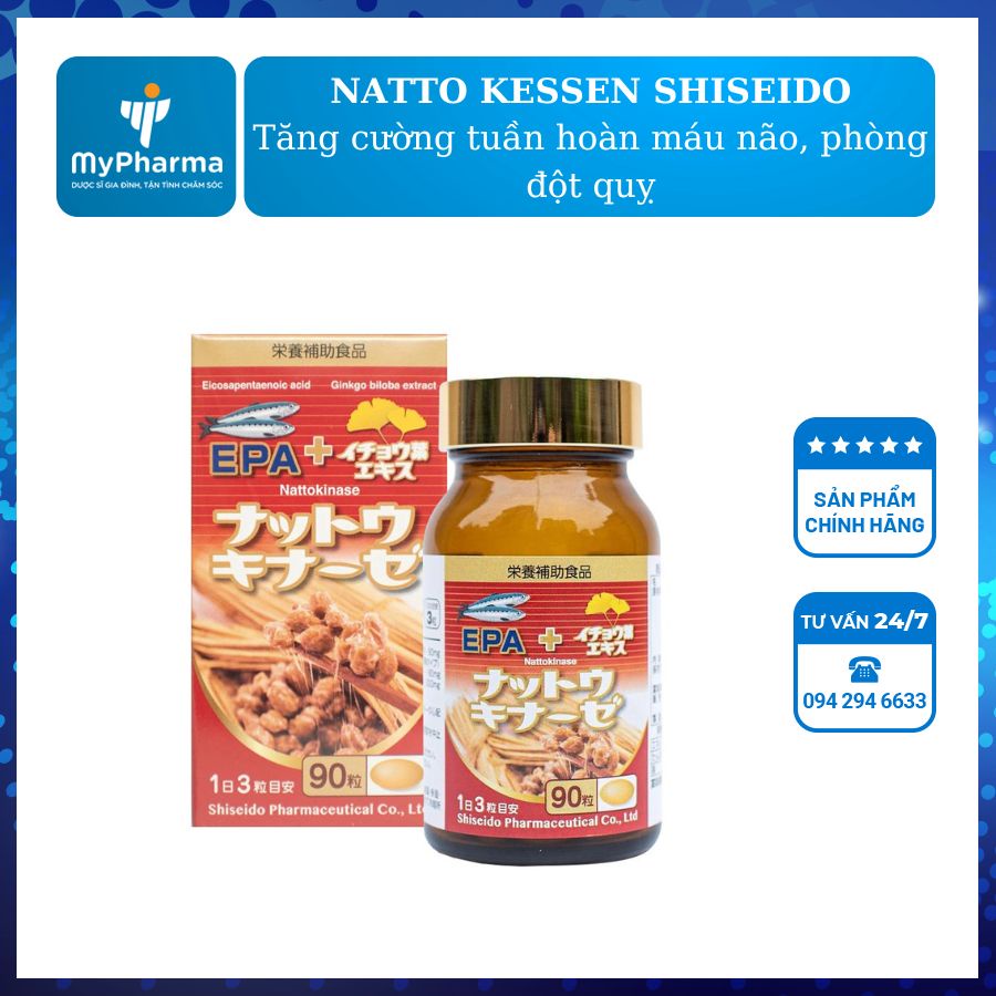 NATTO KESSEN SHISEIDO: Tăng cường tuần hoàn máu não, phòng ngừa đột quỵ
