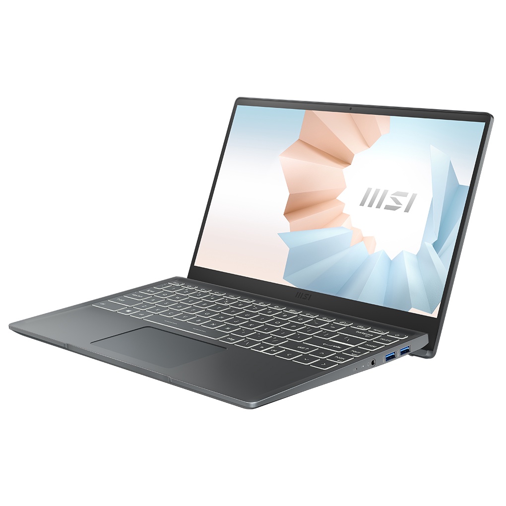 Laptop MSI Modern 14 B11MOU i7 1195G7/8GB/512GB/14"F/Túi/Chuột/Win10//Xám - Hàng chính hãng