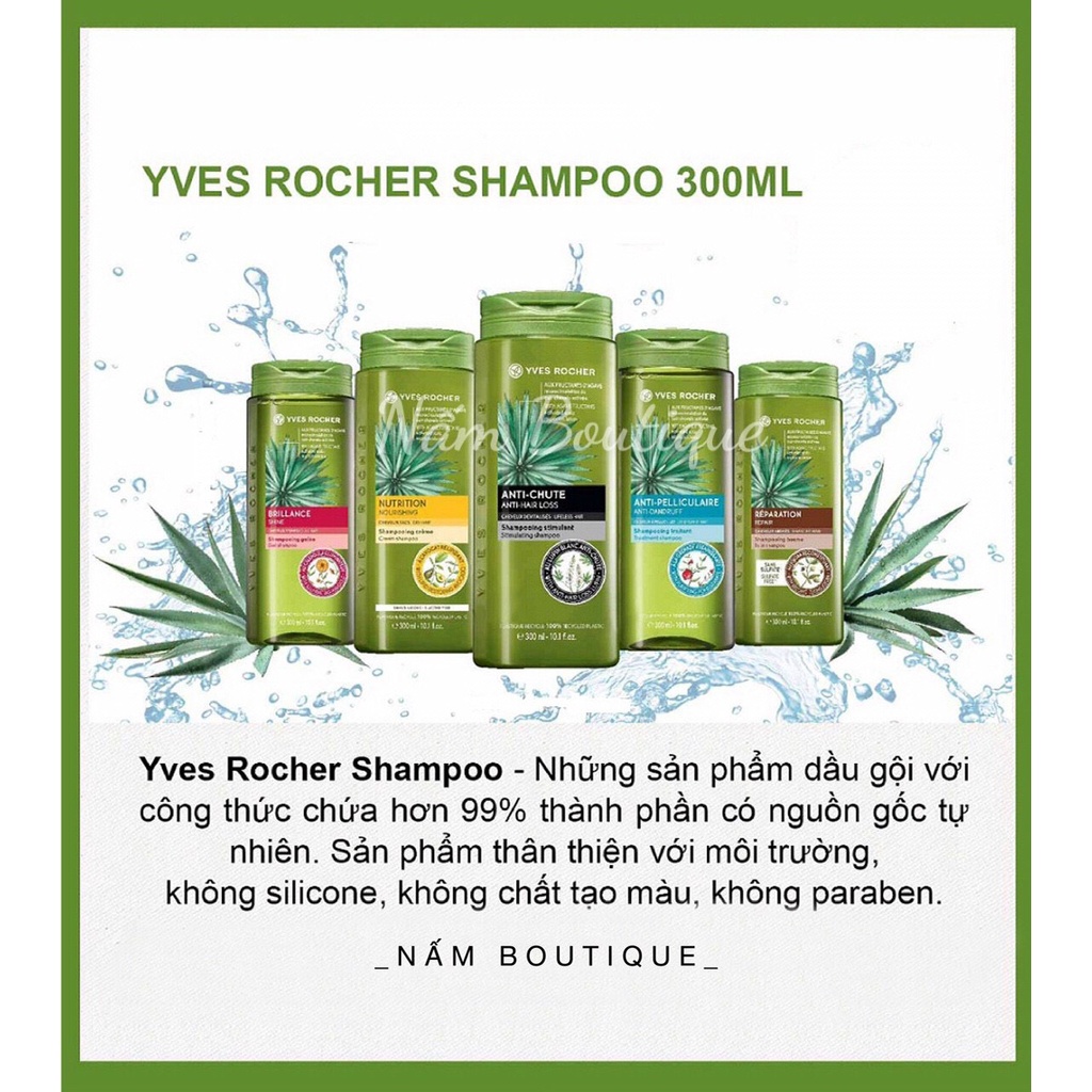 Yves Rocher - Dầu gội Pháp đủ loại cho mọi loại tóc 300ml mẫu mới