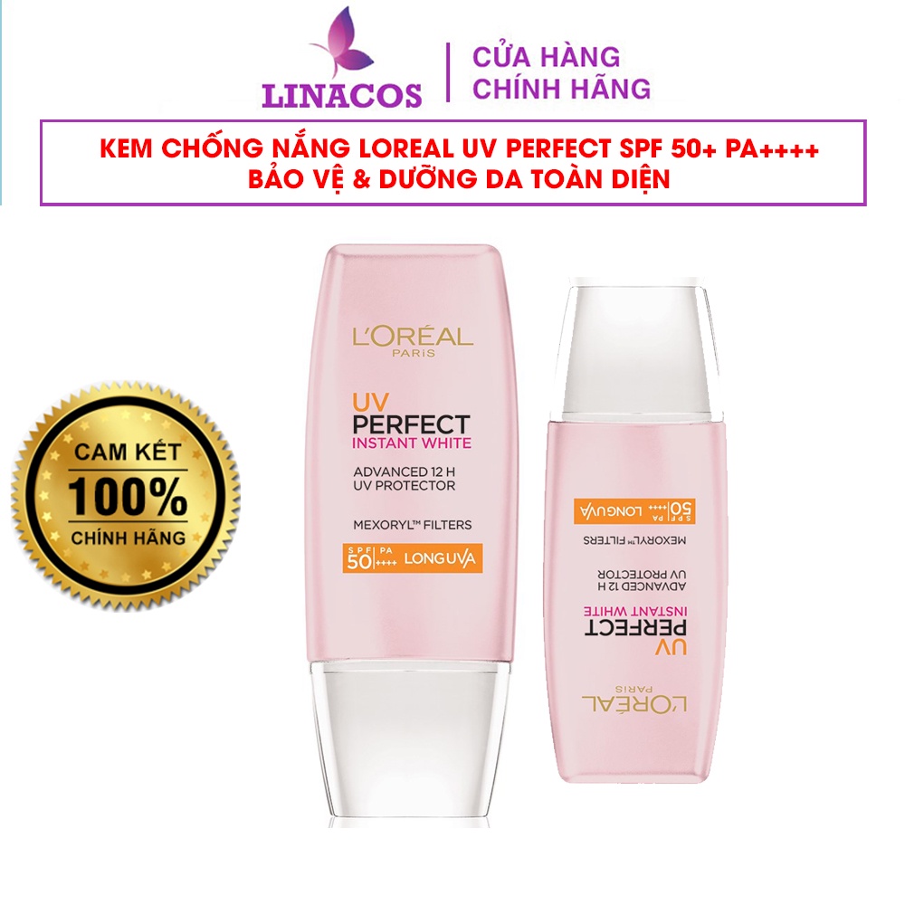 Kem Chống Nắng Loreal UV Perfect SPF 50+ PA++++ Bào Vệ & Dưỡng Da Toàn Diện ( 30ml ) LINACOS