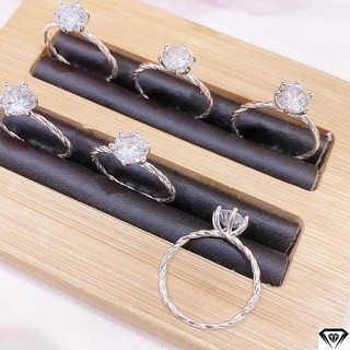Nhẫn nữ bạc ta- Nhẫn xoắn đính đá