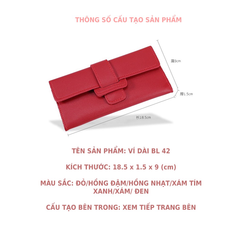 Ví nữ đẹp dài cầm tay ,thời trang nhiều ngăn dựng- FREE SHIP- Ví nữ cao cấp giá rẻ đựng tiền BL 42