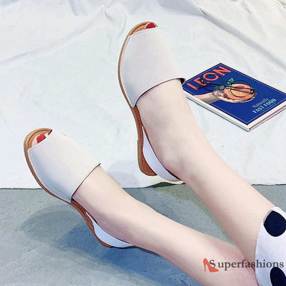 Xăng đan nữ đế bằng hở mũi thời trang