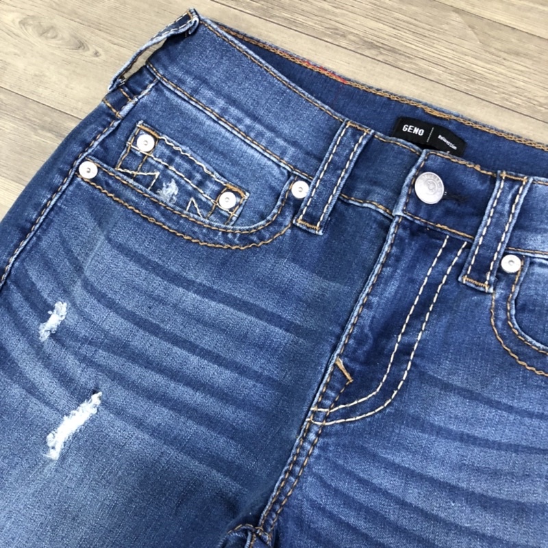 Quần jeans Ông Địa Mỹ Geno mài rách co giãn