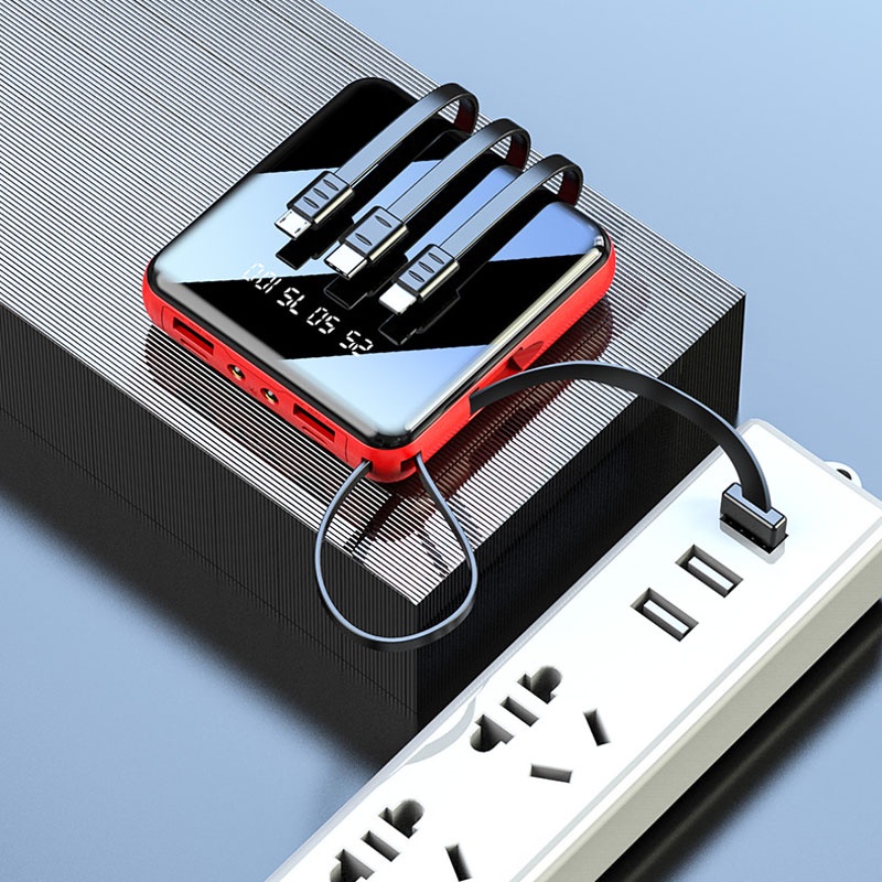 Pin Dự Phòng PowerBank 100000Tấm Sạc Pin Năng Lượng Mặt Trời Hai Cổng USB Có Đèn LED Hiển Thị 4 Cổng USB qc3.0