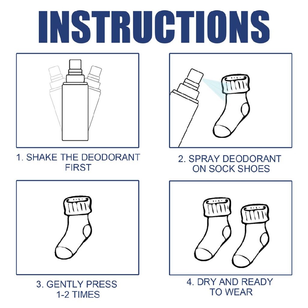 30ml Footwear Deodorant Natural Shoe Deodorizer Spray Odor Eliminator