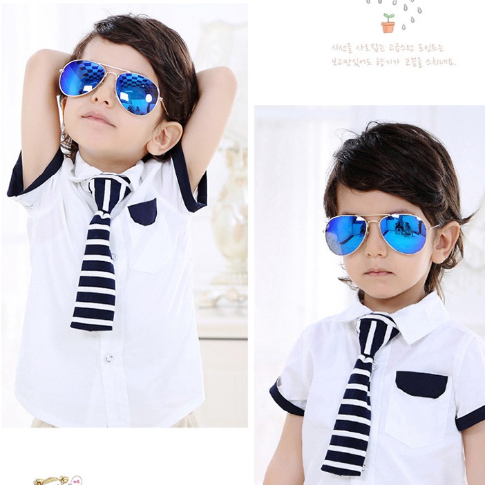 Kính mát gọng tròn kim loại nhiều màu tùy chọn đáng yêu cho bé