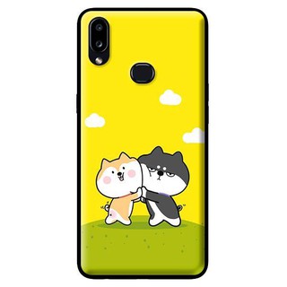 Ốp Lưng Samsung A10s, M10 - Cún Vàng Và Đen