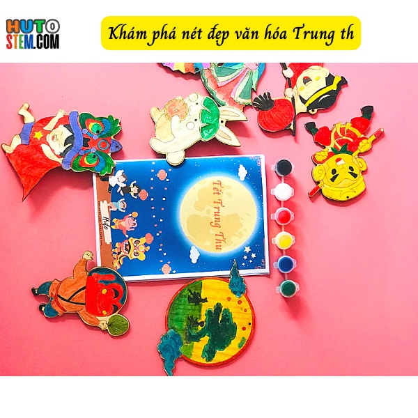 Hộp Quà Tặng Trung Thu Đặc Biệt, Đồ Chơi Tô Màu, Làm Đèn Lồng Trung Thu, Tặng Kèm Màu, Cọ, Trò Chơi Sáng Tạo Cho Bé