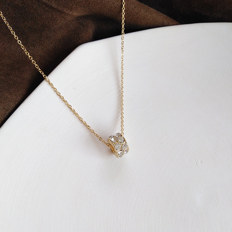 Dây chuyền, vòng cổ mặt bánh xe tròn đính đá NL019 desol.accessories