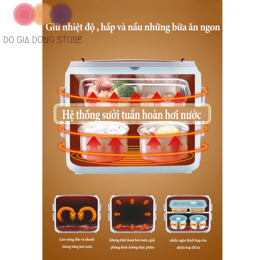 Hộp Cơm Điện Cầm Tay Đa Năng Cooking, Nấu và Hâm Nóng Thức Ăn Nhỏ Gọn Tiện Dụng MA-15 - Hàng Chính Hãng -BH 18 Tháng