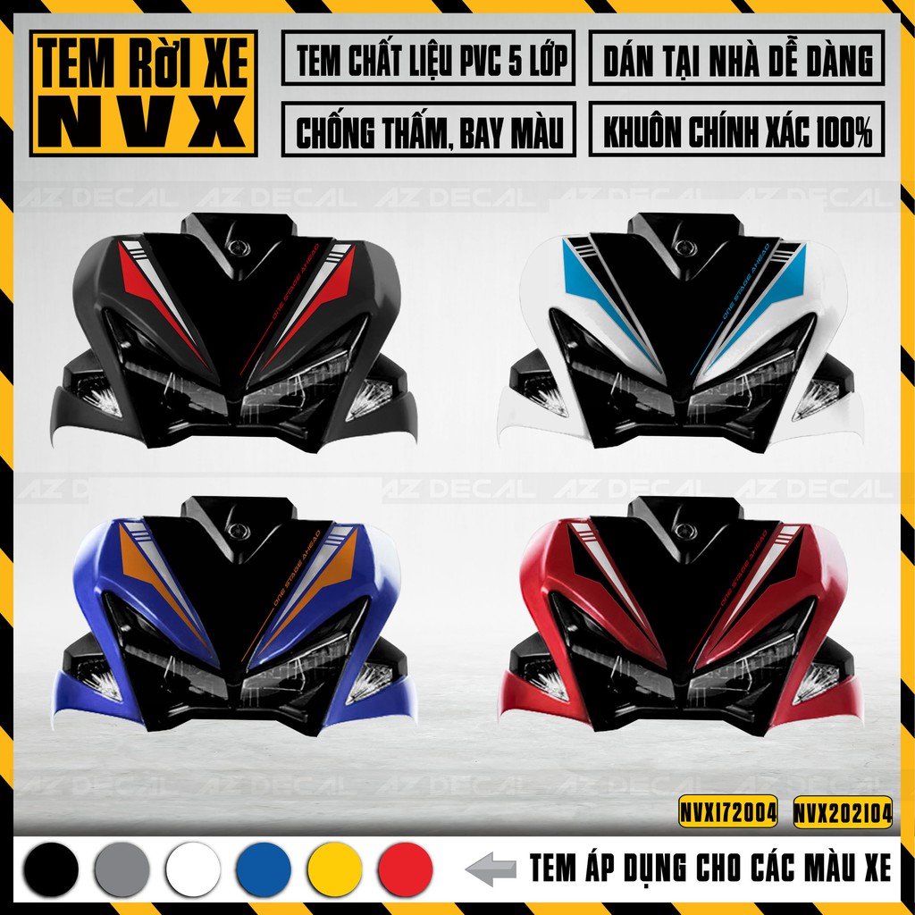 Decal Xe NVX 155 2017 - 2021 | NVX04 | Tem Rời Chống Nước, Bền Màu Cho Yamaha NVX V1 V2