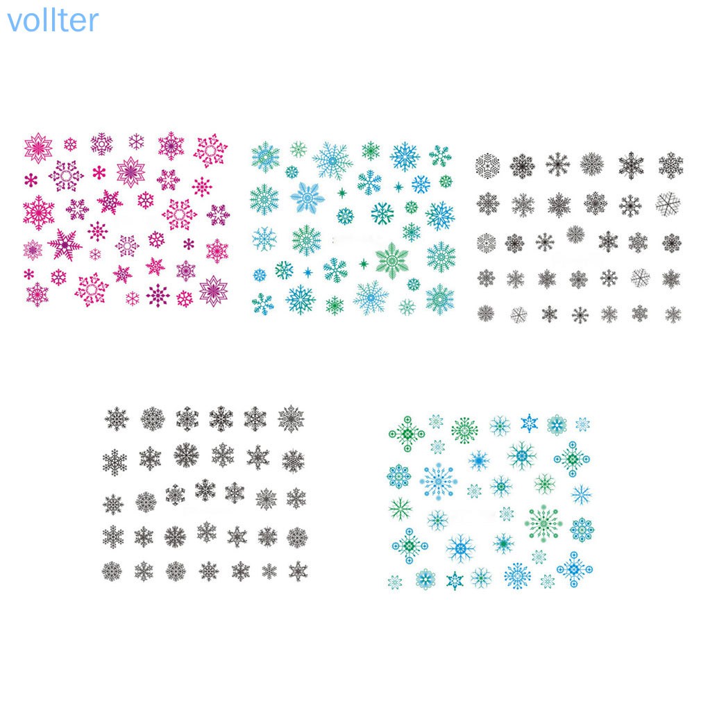 Miếng Dán Móng Tay Hình Hoa Tuyết Phong Cách Giáng Sinh
