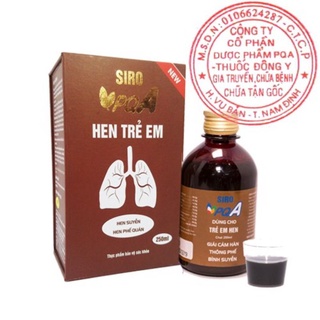 Siro cao cấp hen trẻ em:khó thở,ho lâu ngày,có đờm,hen suyễn,dùng cho trẻ trên 2 tuổi,250ml