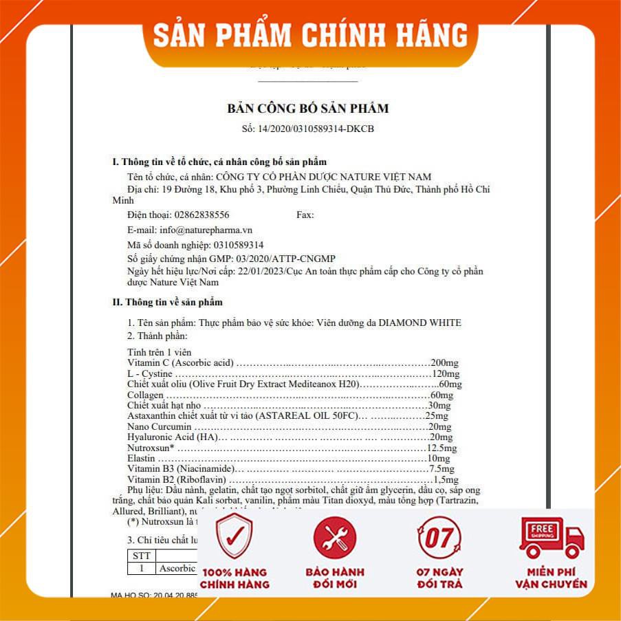 [CHÍNH HÃNG- KHUYẾN MẠI ]  - Viên uống trắng da Beauty Diamond White , Diamond White [FREESHIP] | BigBuy360 - bigbuy360.vn