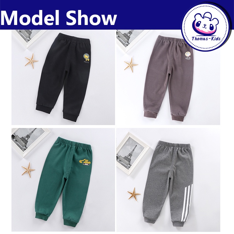 Quần ống rộng Màu Trơn Bằng Cotton Mềm Mại Cho Bé Trai 1-6 Tuổi