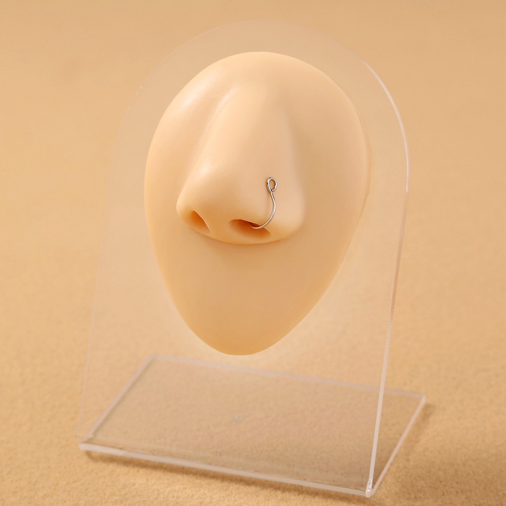 Khuyên Mũi Kẹp Khuyên Mũi Septum Dáng Tròn Thép Titan Không Gỉ