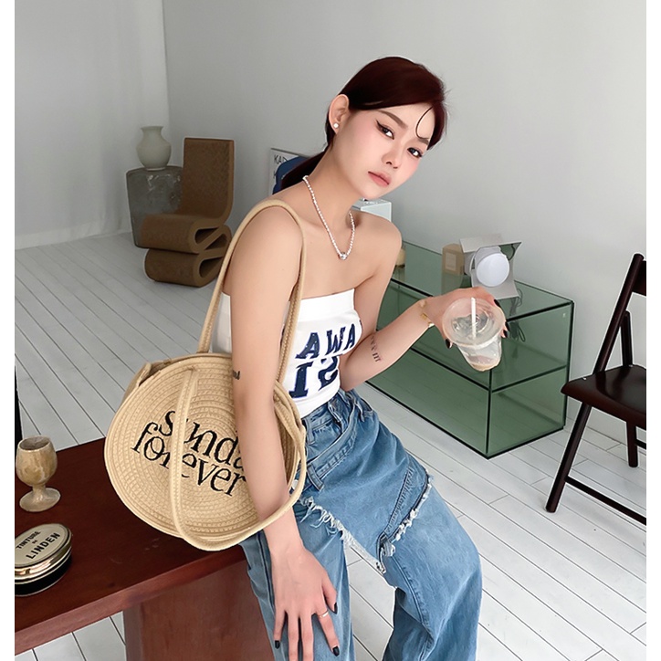 Túi cói đi biển nữ đeo vai tote Sunday Forever hot trend HATALO - TX14