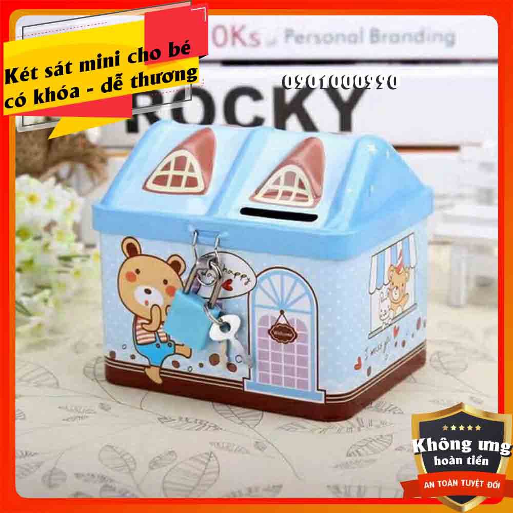 ⚡RẺ VÔ ĐỊCH⚡Két sắt mini thông minh cho bé hình ngôi nhà - Có móc khóa - Giúp các bé học cách tiết kiệm tiền