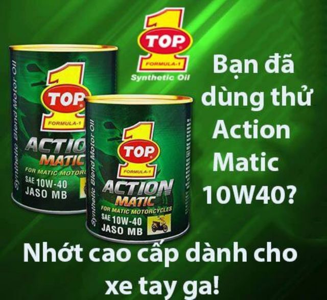 Nhớt TOP 1 Action Matic 10W-40 MB 1 Lít XE GA