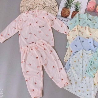 Bộ cho bé sơ sinh dài tay, áo sơ sinh bé trai bé gái cổ 3 phân chất cotton thoáng mát